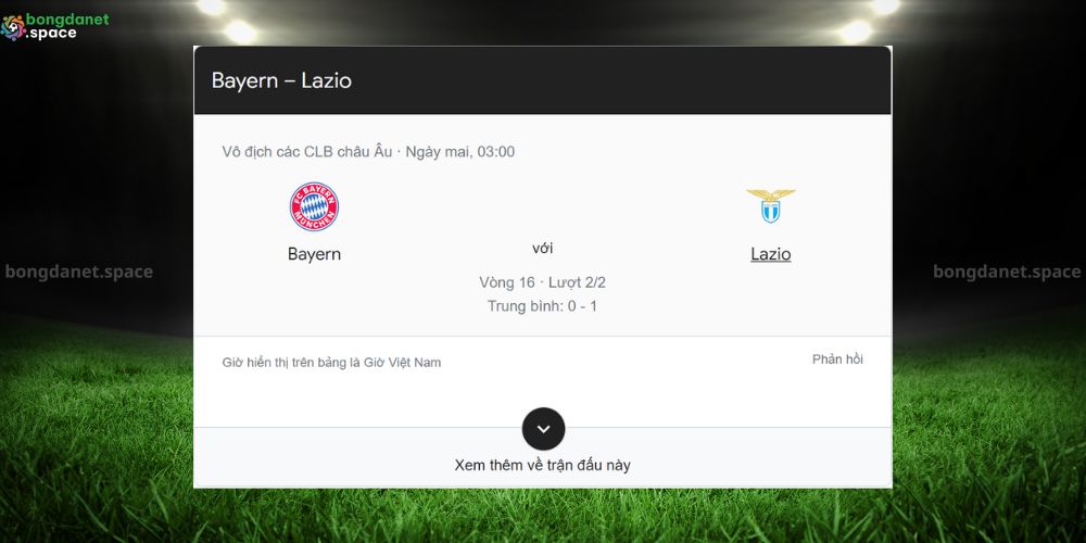 NHẬN ĐỊNH SOI KÈO BEYERN MUNICH VS LAZIO