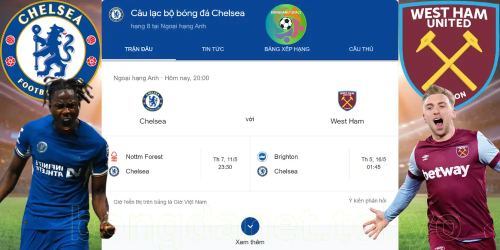 NHẬN ĐỊNH TRẬN CHELSEA VS WEST HAM PREMIER LEAGUE